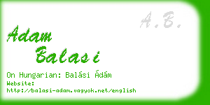 adam balasi business card